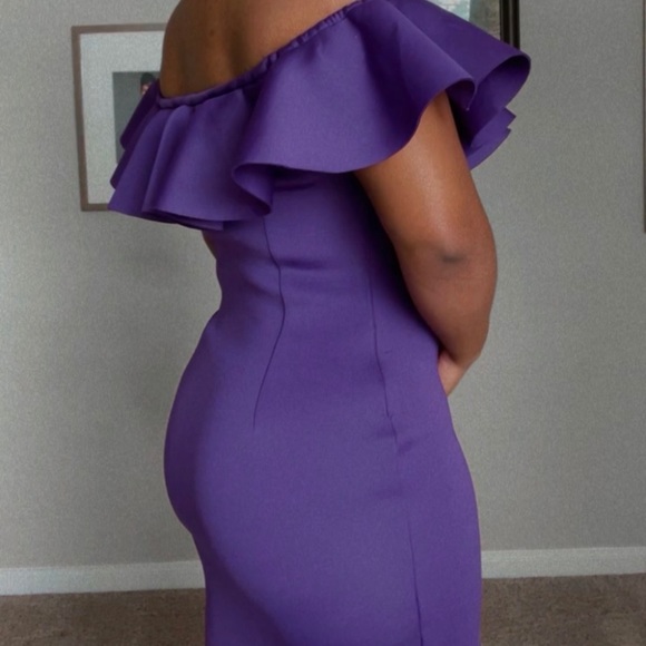 Purple Ruffle Classy Fashion Nova Dress - Picture 2 of 6